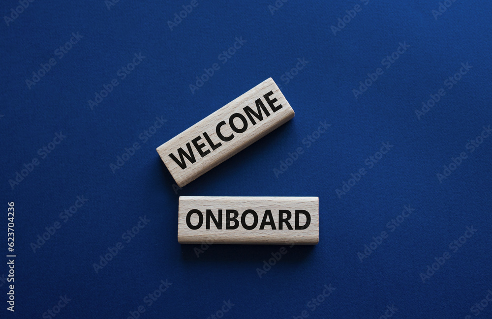 onboard symbol. Concept words onboard on wooden blocks