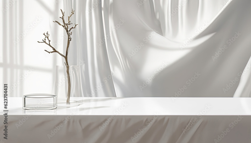 Free Photo Empty white counter table, soft, smooth blowing sheer fabric curtain drapery, tree branch. Free Photo Empty white counter table, soft, smooth blowing sheer fabric curtain drapery, tree branch.