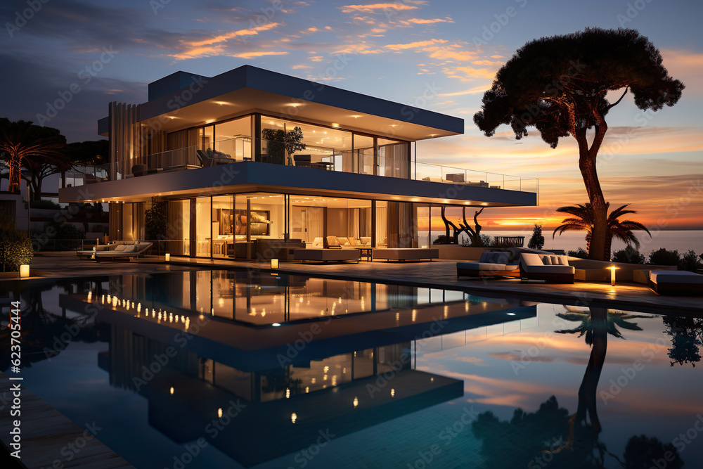 Residencial minimalist villa with spetacular swimming pool