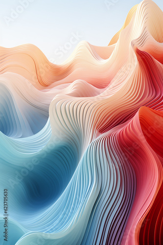 Graphical representation of the amplitude of different sound frequencies. AI generativ.