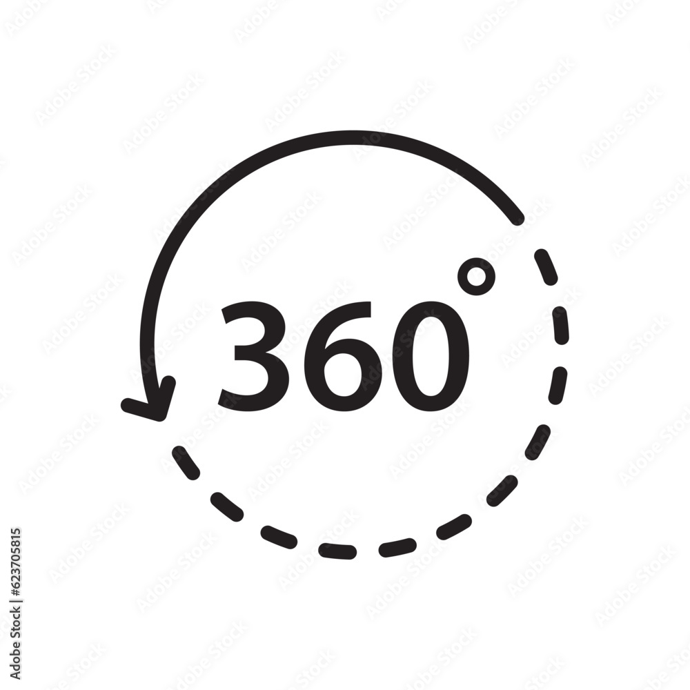 360 degree icon. 360 degree flat sign design. 360 symbol pictogram. UX UI icon 360 degree icon. 360 degree flat sign design. 360 symbol pictogram. UX UI icon