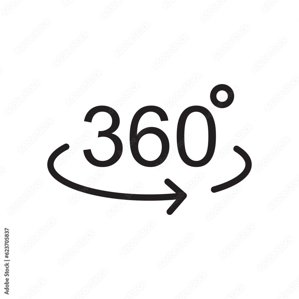 360 degree icon. 360 degree flat sign design. 360 symbol pictogram. UX UI icon 360 degree icon. 360 degree flat sign design. 360 symbol pictogram. UX UI icon