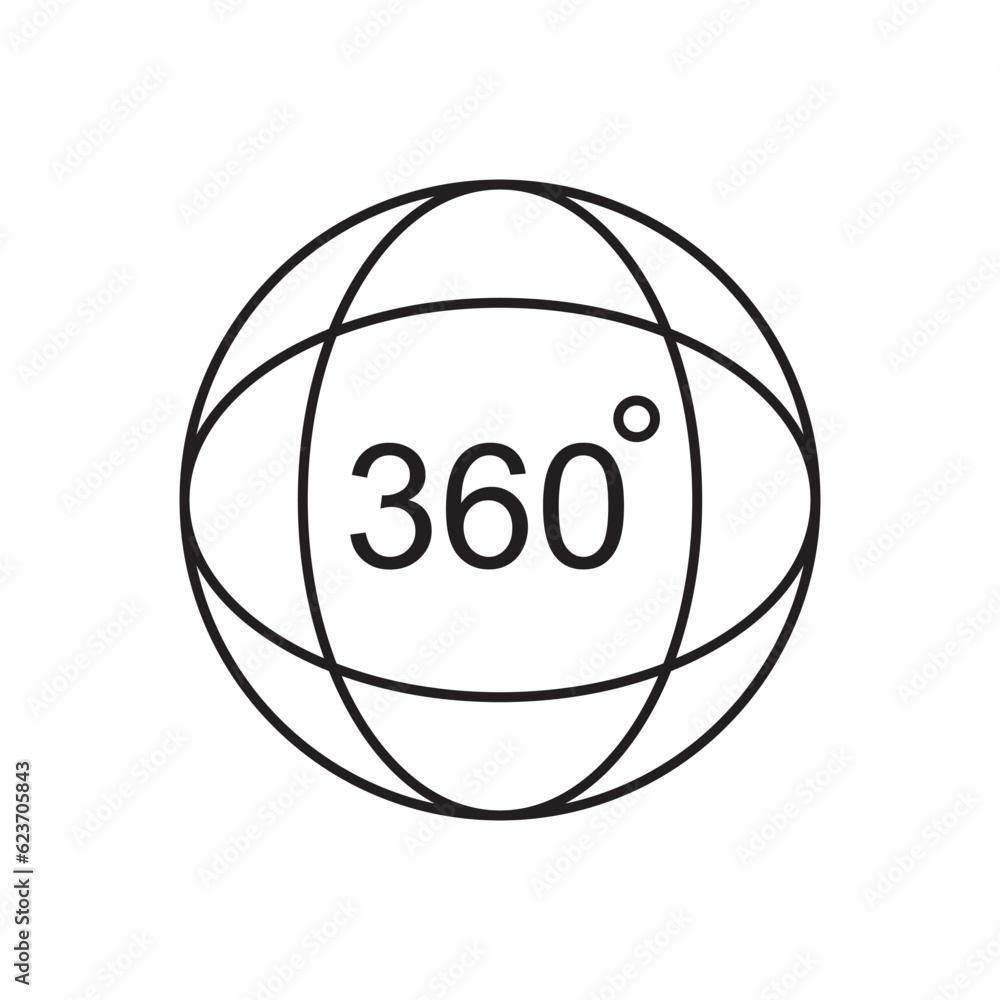 360 degree icon. 360 degree flat sign design. 360 symbol pictogram. UX UI icon 360 degree icon. 360 degree flat sign design. 360 symbol pictogram. UX UI icon