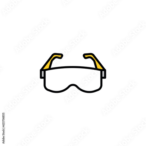Safety Glasses icon design with white background stock illustration