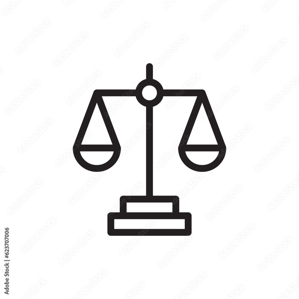 Balance icon. Justice vector icon. Judge flat sign design. Law balance symbol pictogram. UX UI icon Balance icon. Justice vector icon. Judge flat sign design. Law balance symbol pictogram. UX UI icon