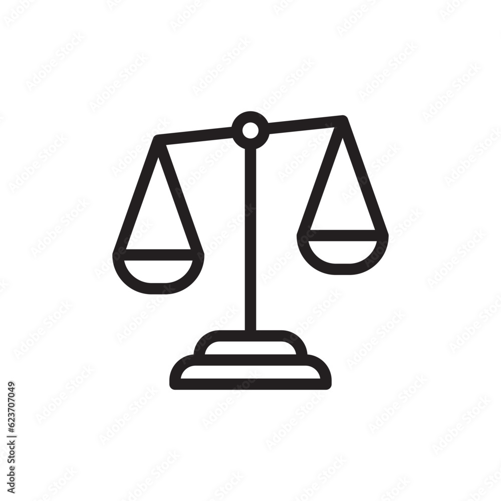 Balance icon. Justice vector icon. Judge flat sign design. Law balance symbol pictogram. UX UI icon Balance icon. Justice vector icon. Judge flat sign design. Law balance symbol pictogram. UX UI icon
