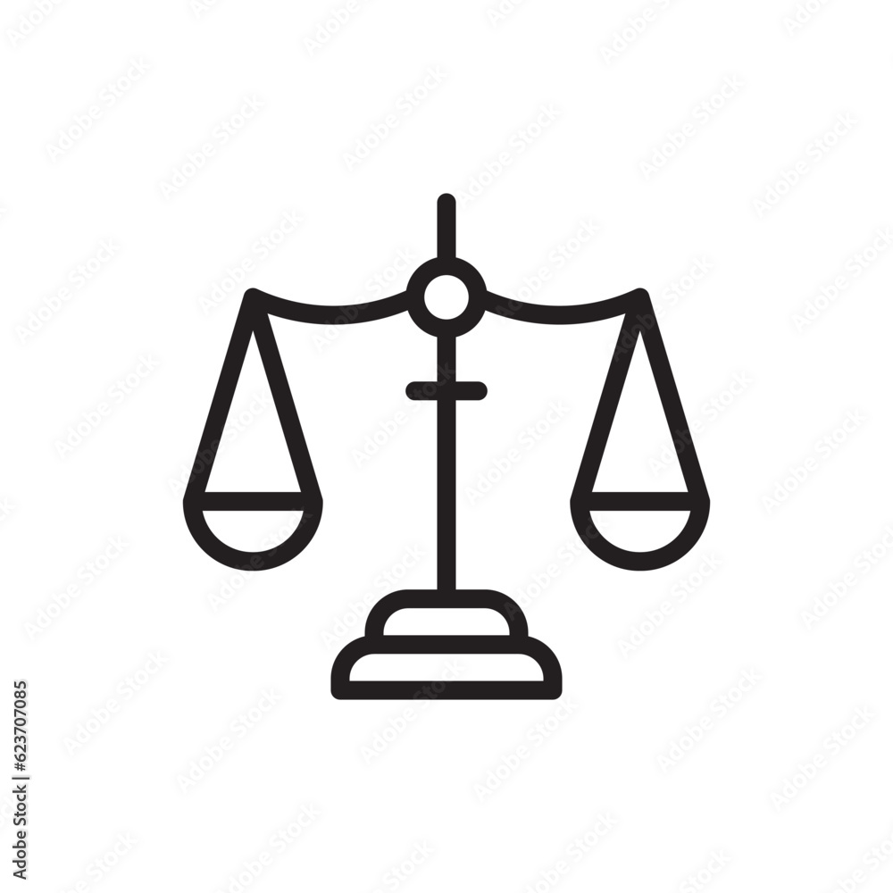 Vetor de Balance icon. Justice vector icon. Judge flat sign design. Law ...