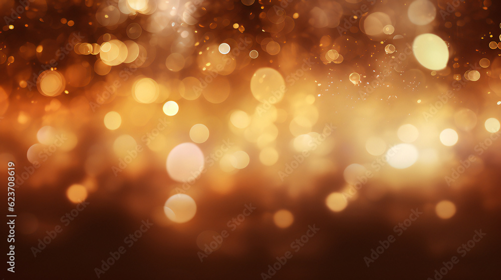 Bronze Abstract Bokeh Background. Generative AI