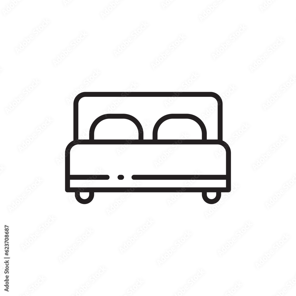 Bed vector icon. Bed flat sign design. Bedroom symbol pictogram. UX UI icon