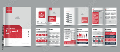 Business project proposal template and company brochure layout design