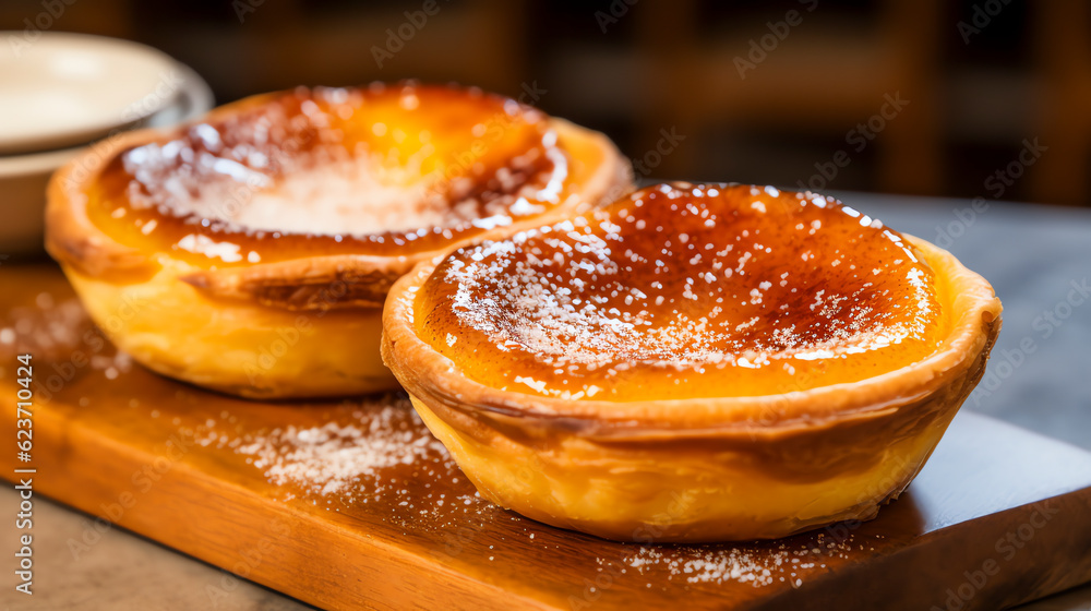 Pasteis de Nata Traditionelle portugiesische Eiertörtchen with ...