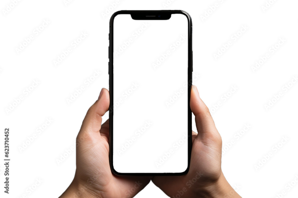 スマートフォンを持つ手:AI生成画像 スマートフォンを持つ手:AI生成画像