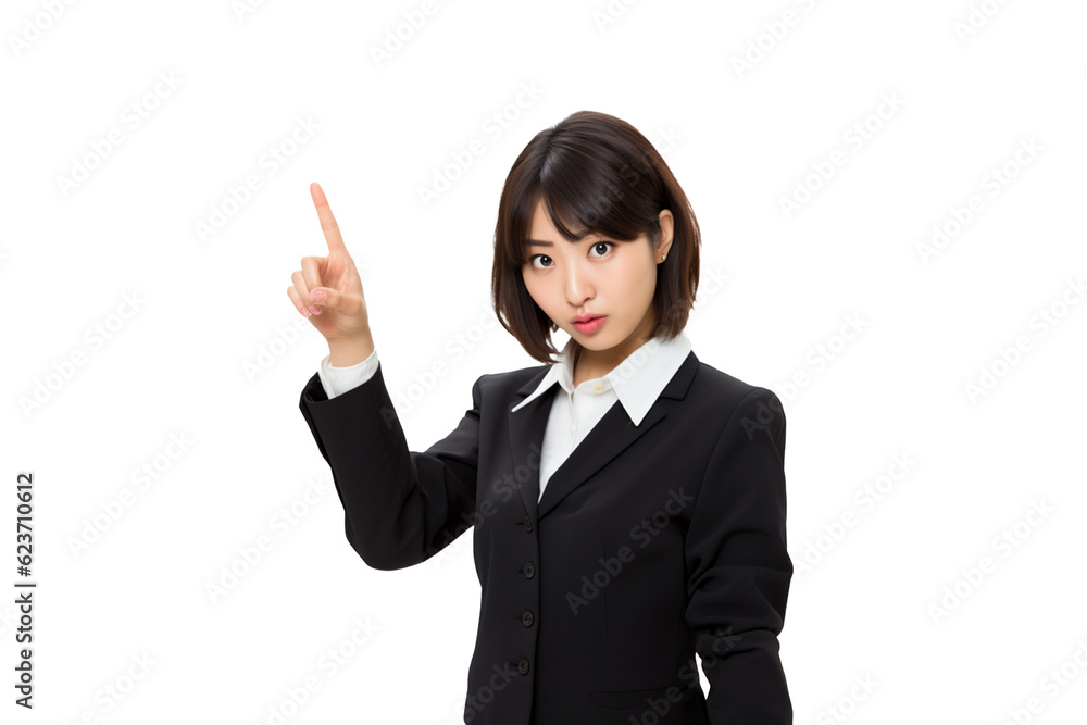 指をさす女性会社員：AI生成画像