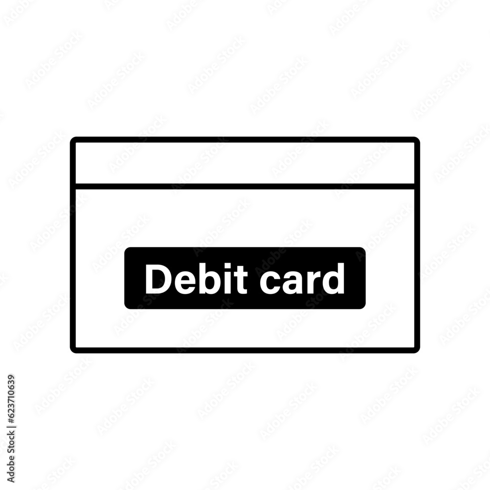 Simple debit card icon. Immediate payment. Vector. Simple debit card icon. Immediate payment. Vector.
