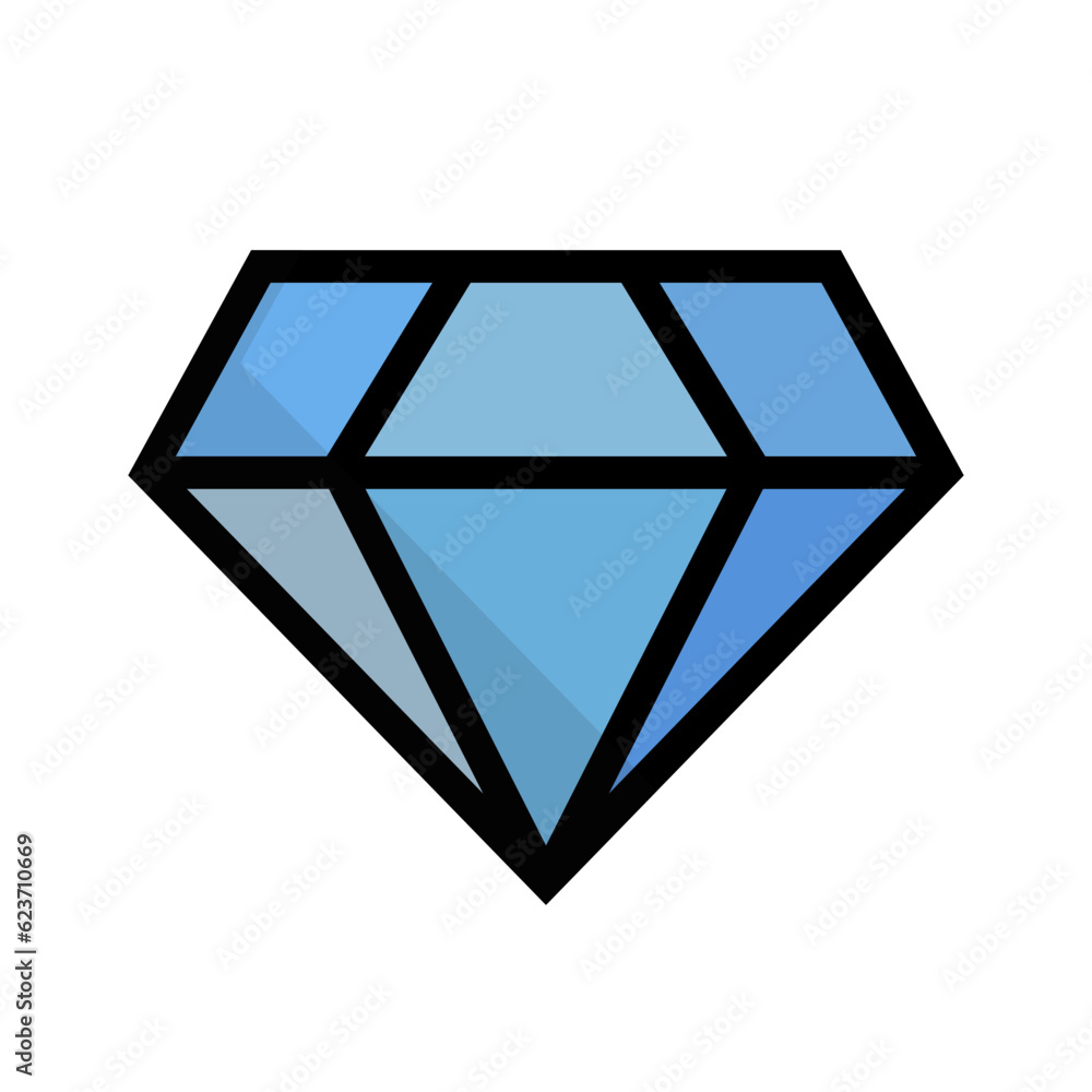 Flat design diamond icon. Vector. Flat design diamond icon. Vector.