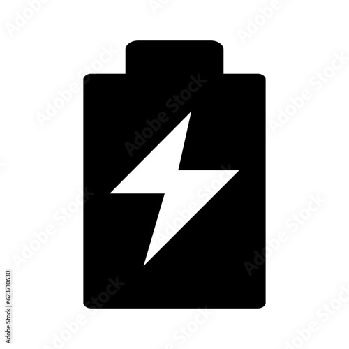 Charging battery silhouette icon. Battery during charging. Vector.