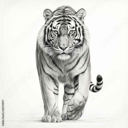 graphic drawing of a crouching tiger 