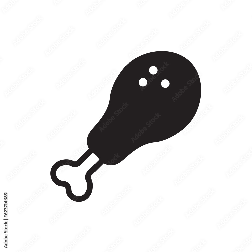 Chicken leg vector icon. Chicken flat sign design. Chicken symbol pictogram. UX UI icon Chicken leg vector icon. Chicken flat sign design. Chicken symbol pictogram. UX UI icon