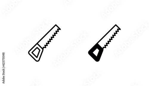 Hand Saw icon design with white background stock illustration