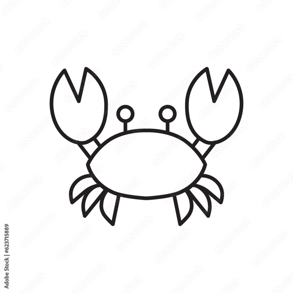 Crab vector icon. Crab flat sign design. Crab symbol pictogram. UX UI icon Crab vector icon. Crab flat sign design. Crab symbol pictogram. UX UI icon