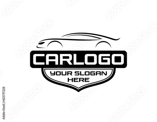 Sports car logo icon set. Motor vehicle silhouette emblems. Auto garage dealership brand identity design elements. Vector illustrations. © VOKE VICTORI