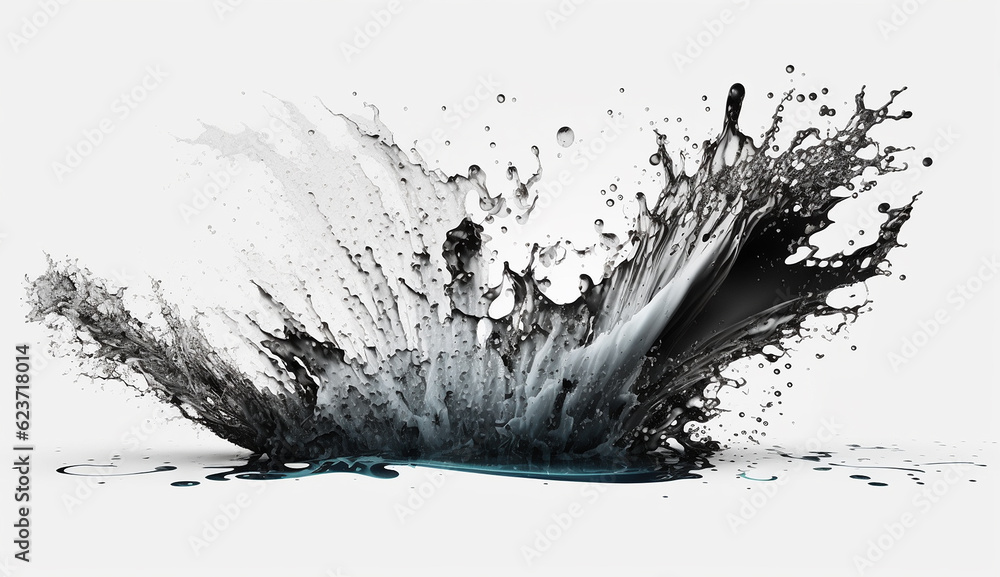 Water splash isolated white background wallpaper image Ai generated art