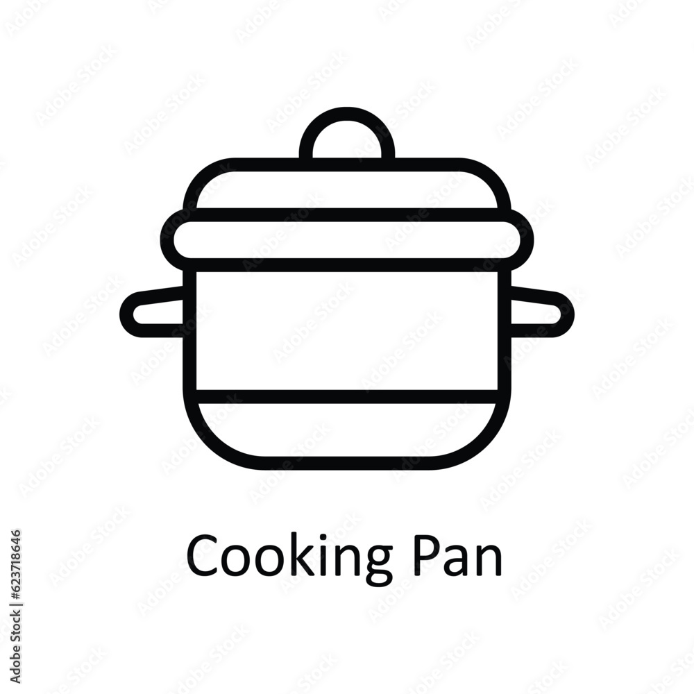 Cooking Pan Vector outline Icon Design illustration. Kitchen and home Symbol on White background EPS 10 File Cooking Pan Vector outline Icon Design illustration. Kitchen and home Symbol on White background EPS 10 File