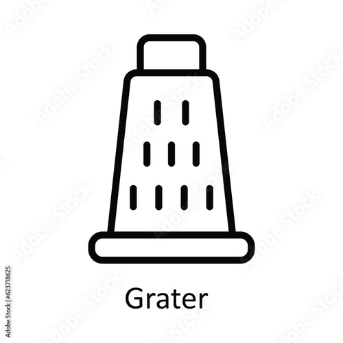 Grater Vector outline Icon Design illustration. Kitchen and home Symbol on White background EPS 10 File