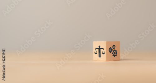 Canvas Print Ethics in business operations management concept