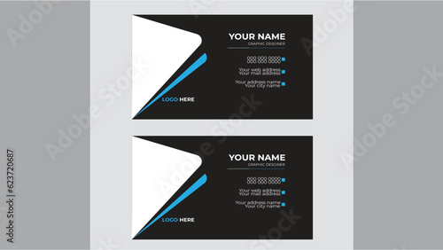 set template for company corporate style. balck  color. Vector illustration.Personal visiting card with company logo.