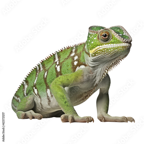a chameleon isolated on transparent background cutout