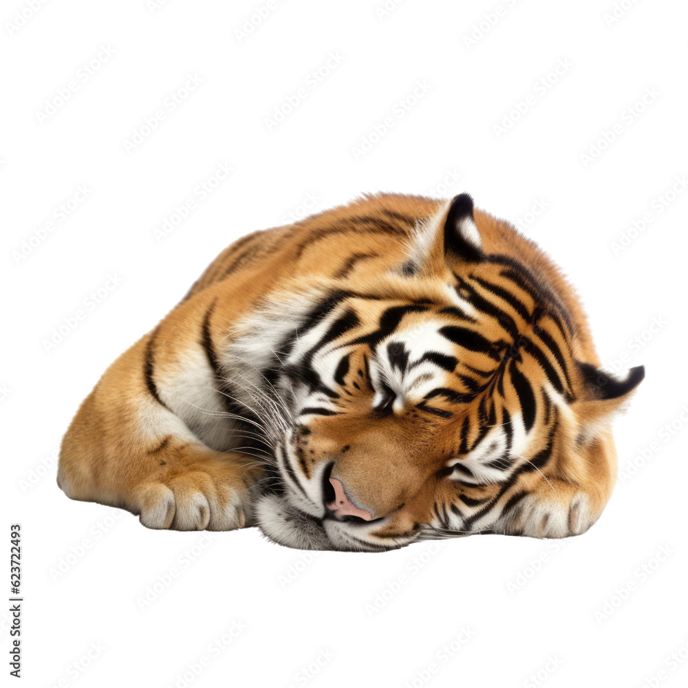 Fototapeta premium tiger isolated on transparent background cutout