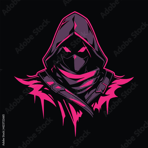 Ninja Head Mascot Logo for Esport. Ninja T-shirt Design. Ninja Logo. Ninja Sticker