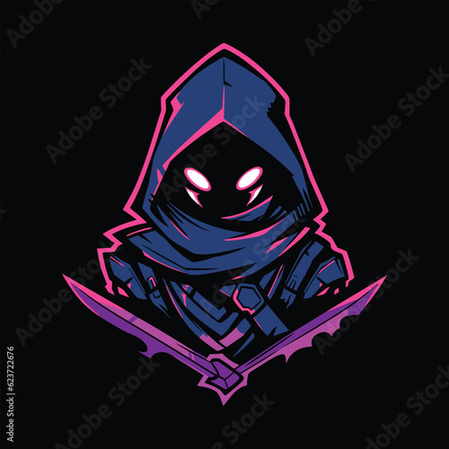 Ninja Head Mascot Logo for Esport. Ninja T-shirt Design. Ninja Logo. Ninja Sticker