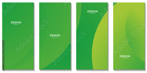 set of green brochures. abstract green gradient organic background