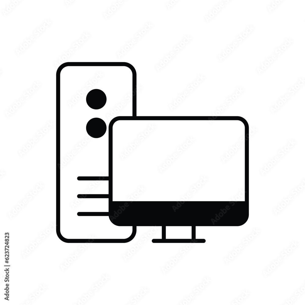 Computer icon vector stock illustration. Computer icon vector stock illustration.