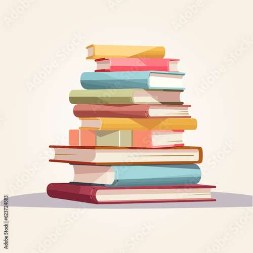 A stack of books on a white background