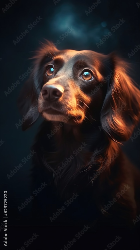Collage of Dogs on Dark Background. Generative AI