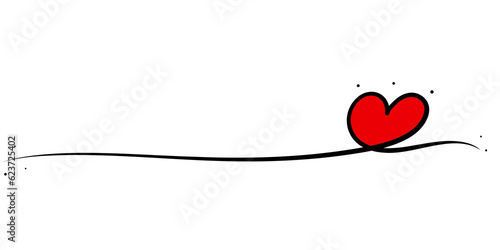 Red heart symbol drawing line of love hearts ribbon concept