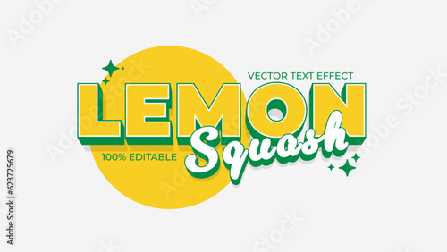 Lemon squash editable text effect