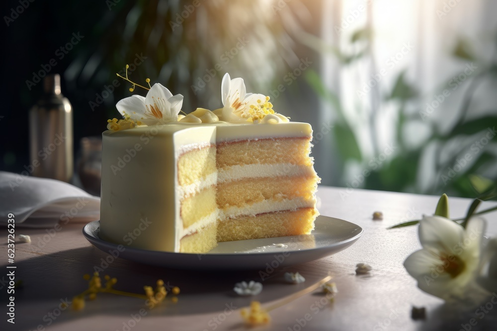 Asphodel cake ivory cream. Generate Ai