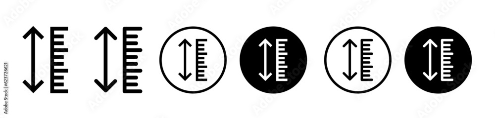 adjustable height icon set. adjust length vector symbol. size adjustment arrow sign. - obrazy, fototapety, plakaty 