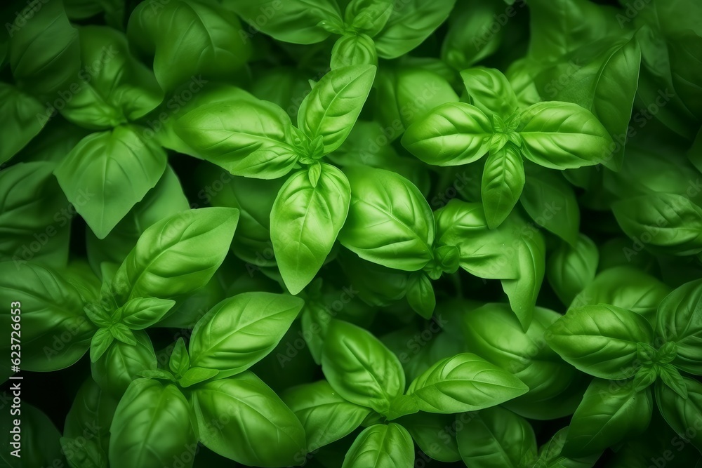 Basil leaves nutrition background. Generate Ai Basil leaves nutrition background. Generate Ai