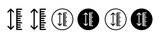 adjustable height icon set. adjust length vector symbol. size adjustment arrow sign.