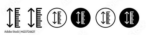 adjustable height icon set. adjust length vector symbol. size adjustment arrow sign. photo