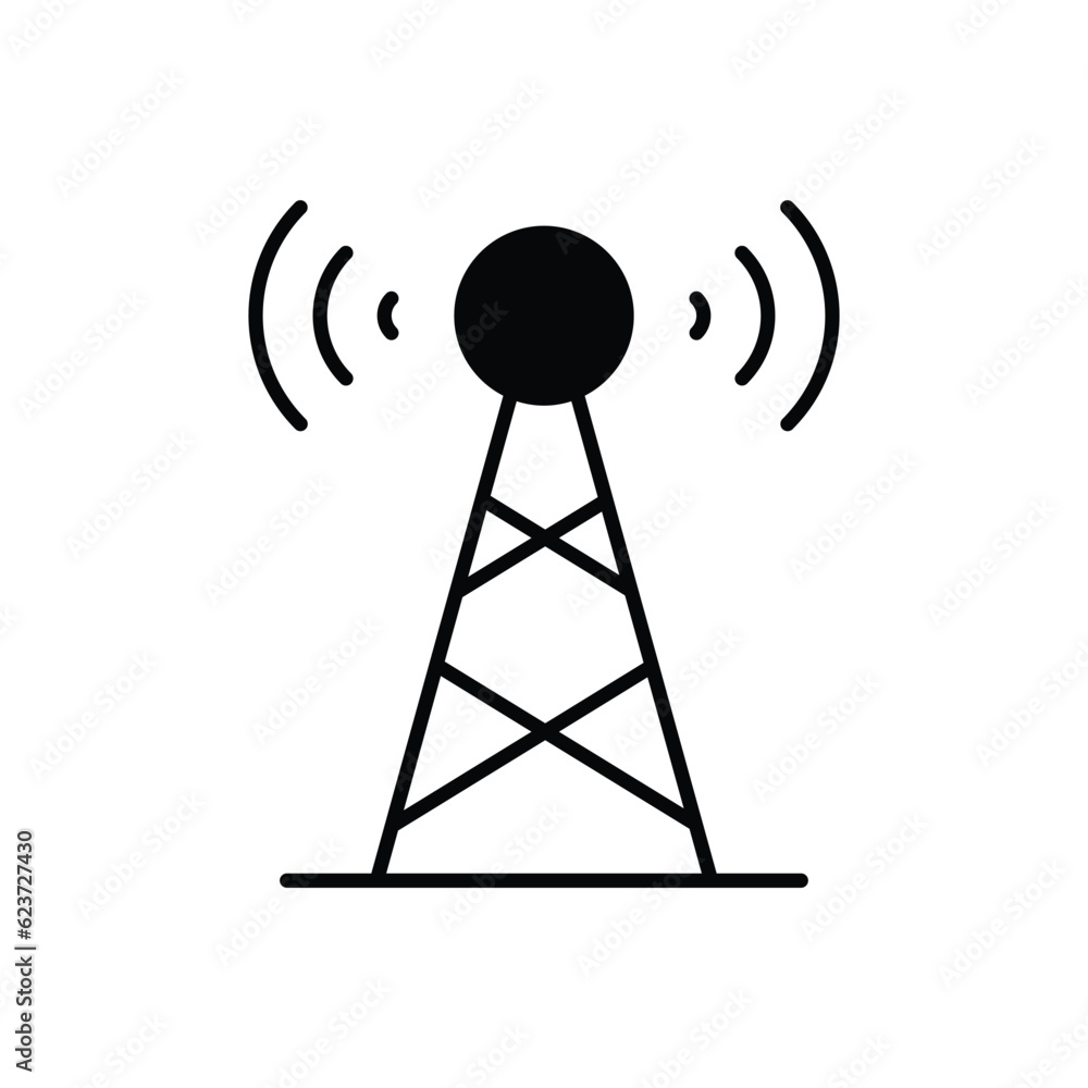 Signel Tower icon vector stock illustration.