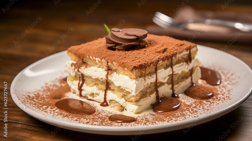 Tiramisu Italienisches Dessert mit Löffelbiskuits und Mascarpone-Creme with Generative AI Tiramisu Italienisches Dessert mit Löffelbiskuits und Mascarpone-Creme with Generative AI