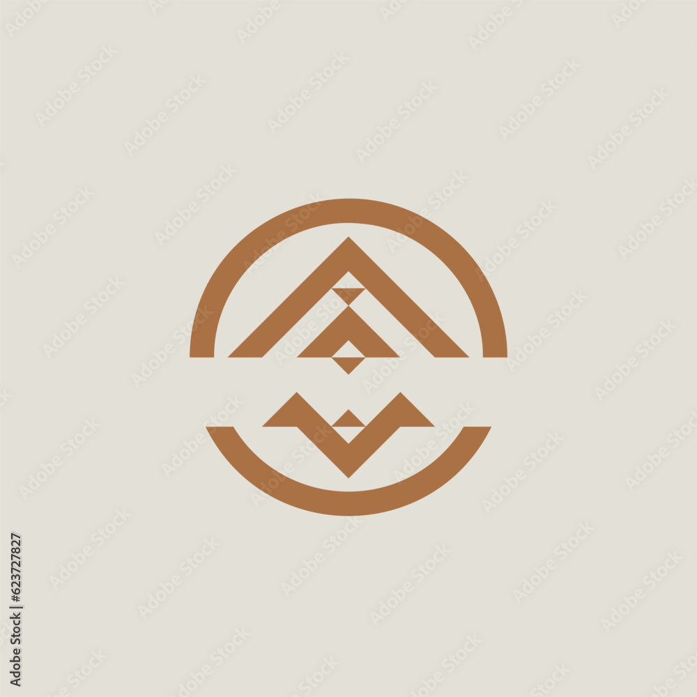 Round Logo geometric circle vector inspiration design concept Round Logo geometric circle vector inspiration design concept