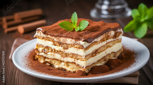 Tiramisu Italienisches Dessert mit L  ffelbiskuits und Mascarpone-Creme with Generative AI