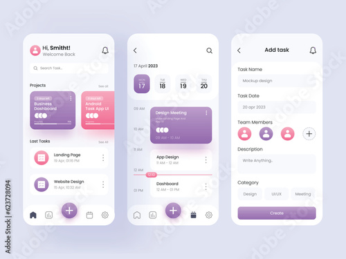  Daily task app ui template 